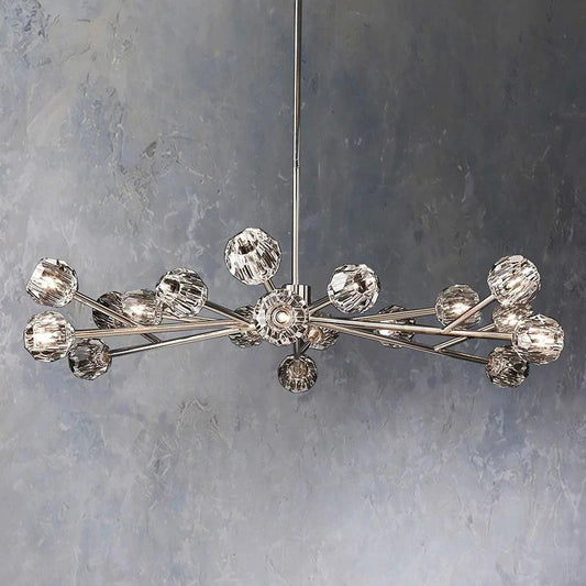 Kristal Glass Round Chandelier 60"