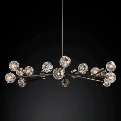 Kristal Glass Round Chandelier 60"