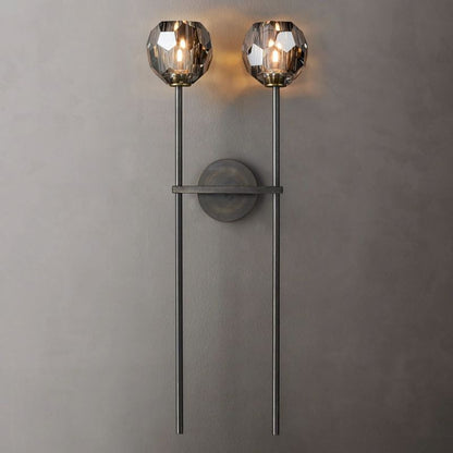 Kristal Smoke Glass Double Grand Wall Sconce