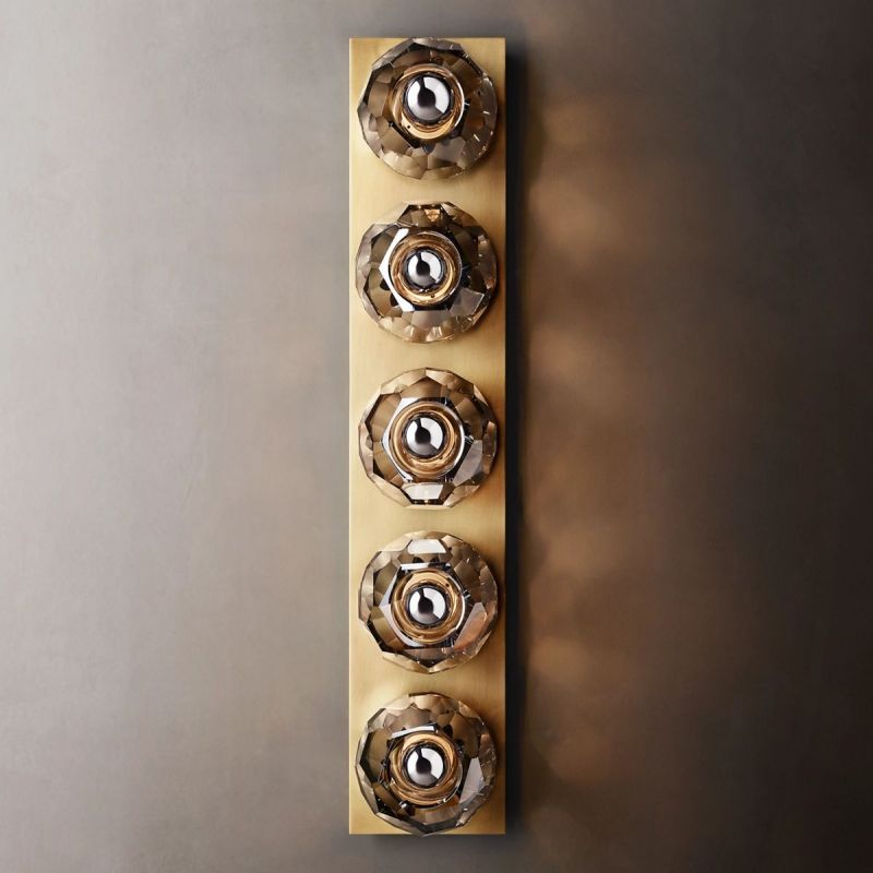 Kristal Smoke Glass Linear Grand Wall Sconce