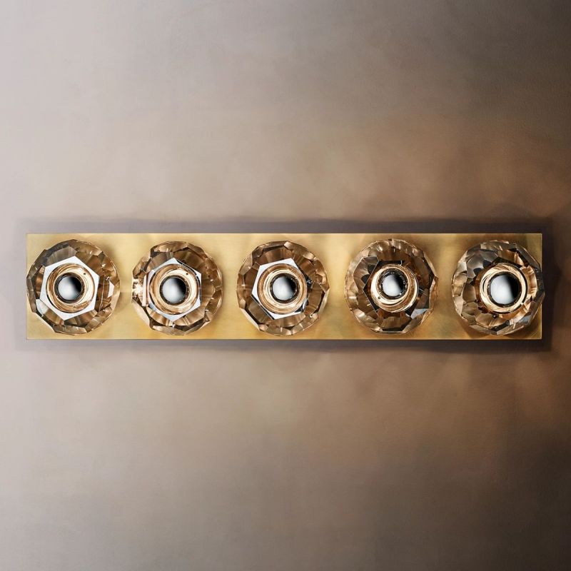 Kristal Smoke Glass Linear Grand Wall Sconce