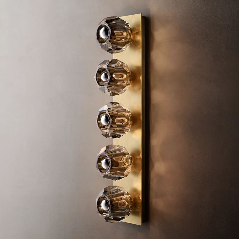 Kristal Smoke Glass Linear Grand Wall Sconce