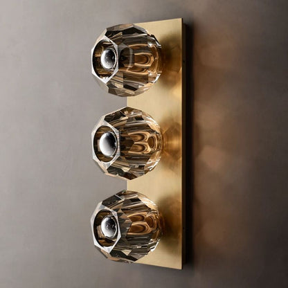 Kristal Smoke Glass Linear Short Wall Sconce