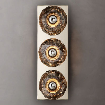 Kristal Smoke Glass Linear Short Wall Sconce