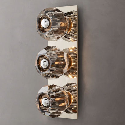 Kristal Smoke Glass Linear Short Wall Sconce