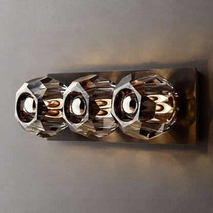 Kristal Smoke Glass Linear Short Wall Sconce