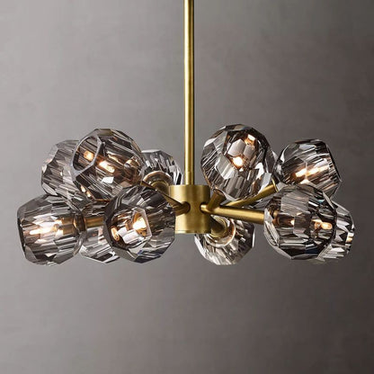 Kristal Smoke Glass Round Chandelier 24"