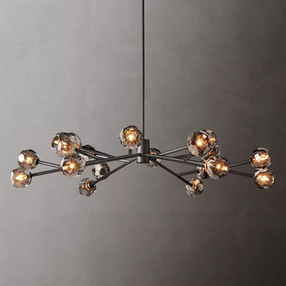 Kristal Glass Round Chandelier 60"