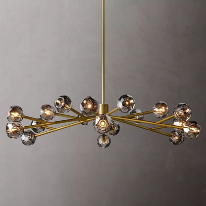 Kristal Glass Round Chandelier 60"