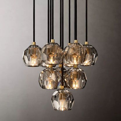 Kristal Glass Round Cluster Chandelier 14"