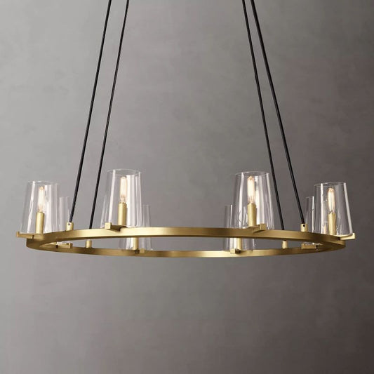 Kuseau Glass Round Chandelier 36"