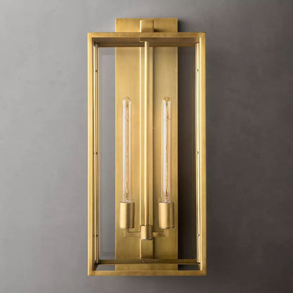 Outdoor Square Lantern Wall Sconce 28"