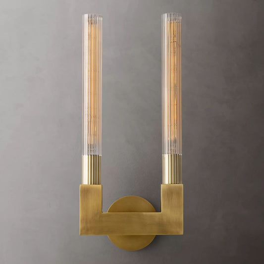 Prismatic Glass Double Wall Sconce