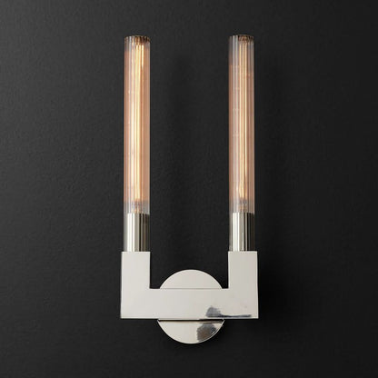 Prismatic Glass Double Wall Sconce