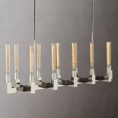 Prismatic Glass Linear Chandelier 55"