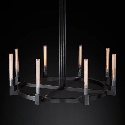Prismatic Glass Round Chandelier 48"