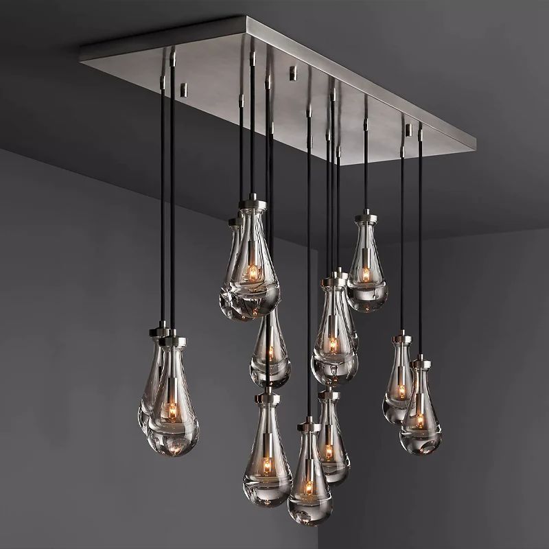 Raindrops Rectangular Chandelier 54"