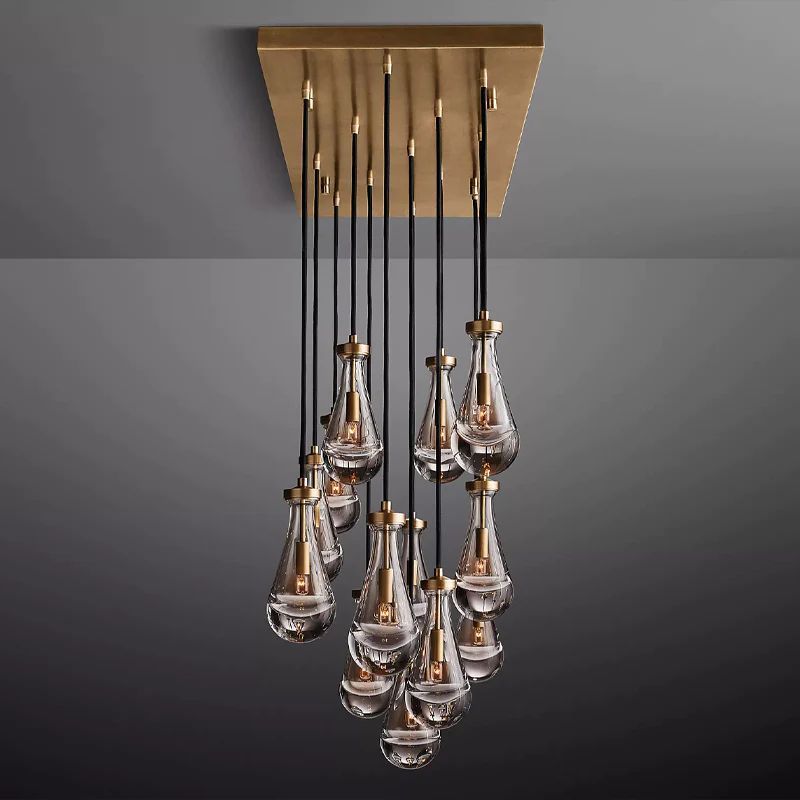 Raindrops Rectangular Chandelier 54"