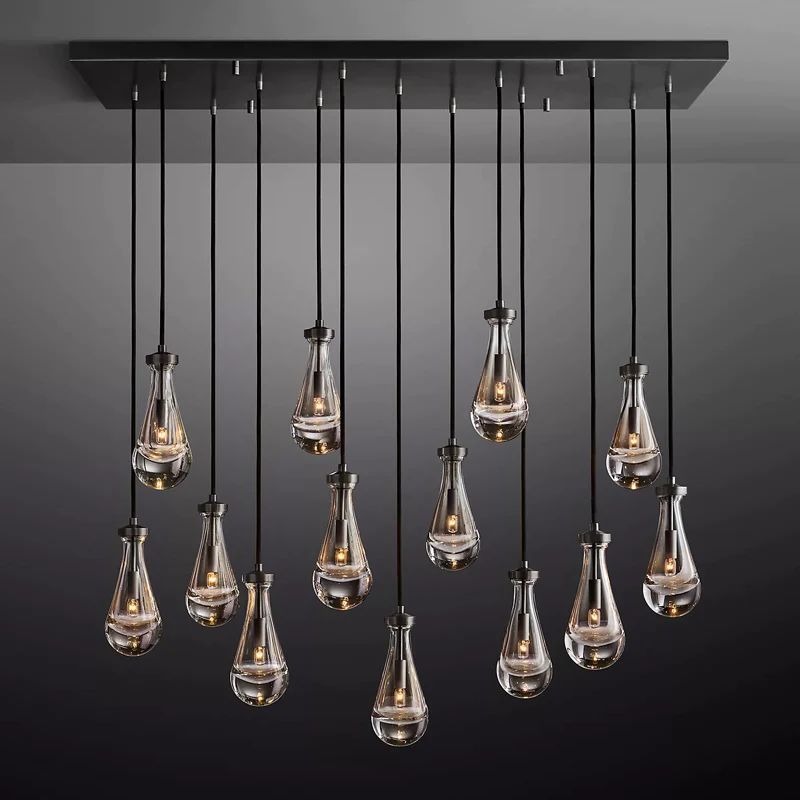 Raindrops Rectangular Chandelier 54"