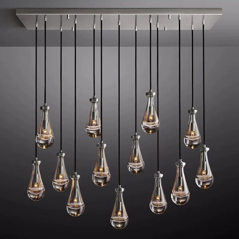 Raindrops Rectangular Chandelier 54"