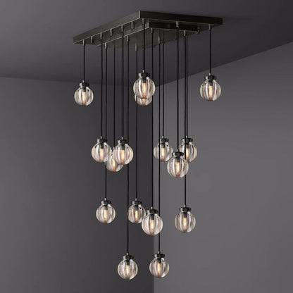 Roby Spherical Modern Rectangular Chandelier 36”