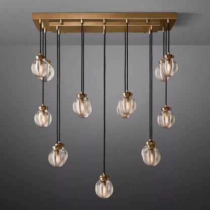Roby Spherical Modern Rectangular Chandelier 36”