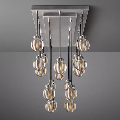 Roby Spherical Modern Rectangular Chandelier 54”