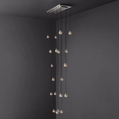 Roby Spherical Modern Rectangular Chandelier 54”