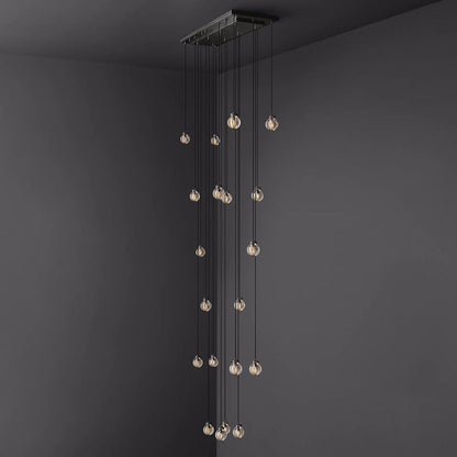 Roby Spherical Modern Rectangular Chandelier 54”