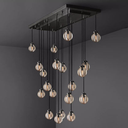 Roby Spherical Modern Rectangular Chandelier 54”