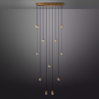 Roby Spherical Modern Rectangular Chandelier 54”