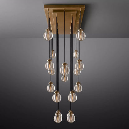 Roby Spherical Modern Rectangular Chandelier 54”