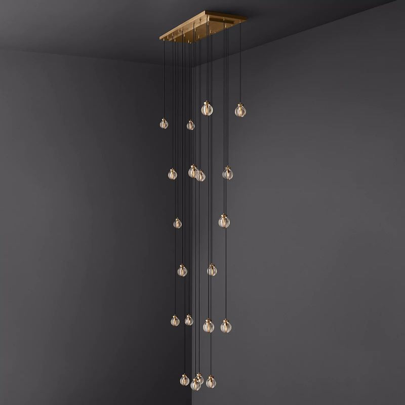 Roby Spherical Modern Rectangular Chandelier 54”
