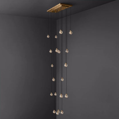 Roby Spherical Modern Rectangular Chandelier 54”