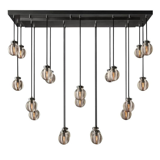 Roby Spherical Modern Rectangular Chandelier 54”