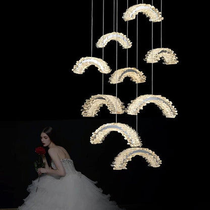 Rock Crystal Crescent Chandelier