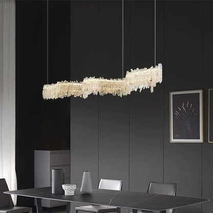 Rock Crystal Linear Chandelier