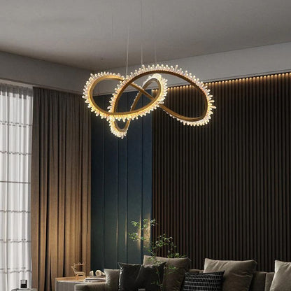 Rock Crystal Möbius Ring Chandelier