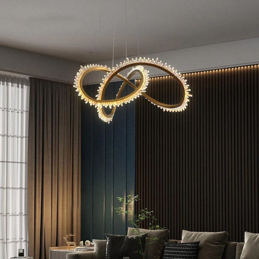 Rock Crystal Möbius Ring Chandelier