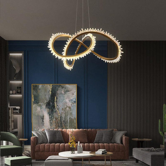 Rock Crystal Möbius Ring Chandelier