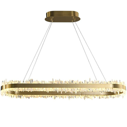 Rock Crystal Oval Chandelier