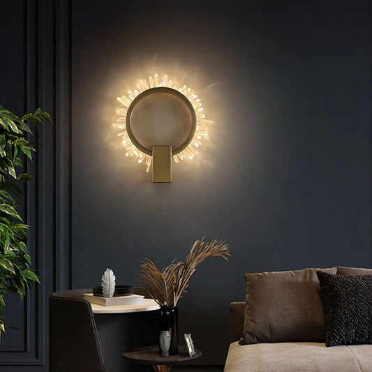Rock Crystal Ring Wall Sconce （custom backplane）