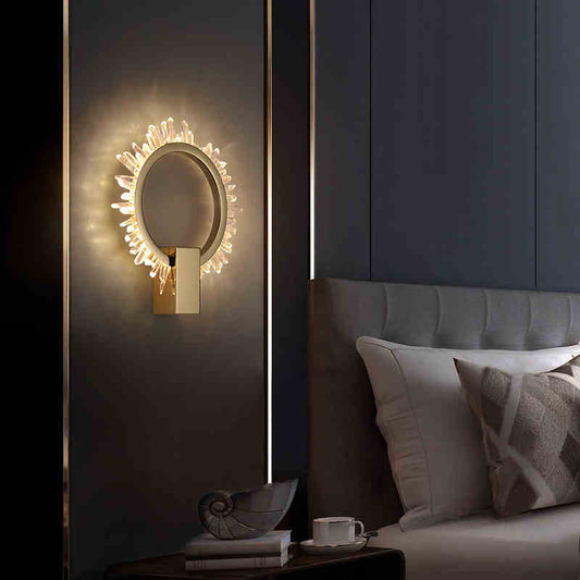 Rock Crystal Ring Wall Sconce （custom backplane）