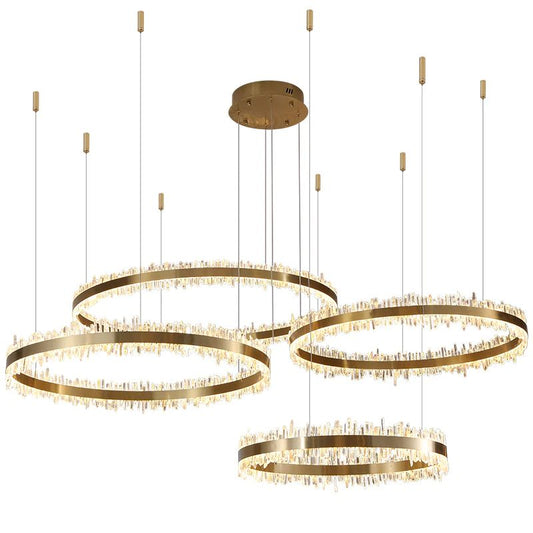 Rock Crystal Rings Luxury Chandelier