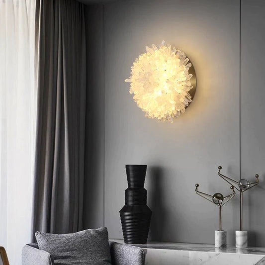 Rock Crystal Sunflower Wall Sconce