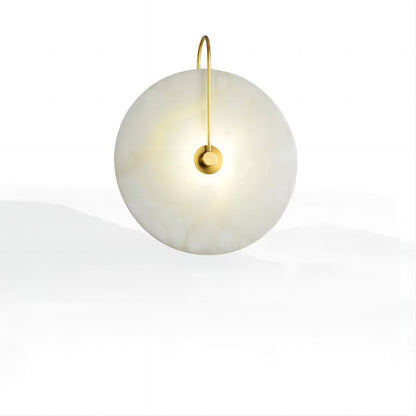 Alabaster Round Bedroom Bedside Wall Sconce
