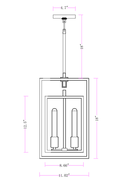 Beckman Glass Lantern Modern Pendant